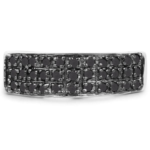 0.35 Carat Genuine Black Diamond .925 Sterling Silver Ring