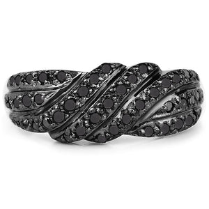 0.35 Carat Genuine Black Diamond .925 Sterling Silver Ring