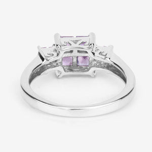 0.96 Carat Genuine Pink Sapphire  .925 Sterling Silver Ring