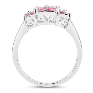0.96 Carat Genuine Pink Sapphire  .925 Sterling Silver Ring