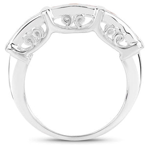 1.08 Carat Genuine Orange Sapphire .925 Sterling Silver Ring