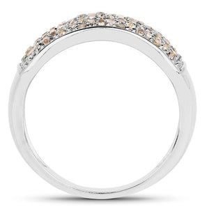 0.42 Carat Genuine White Diamond .925 Sterling Silver Ring