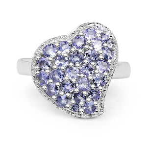 1.63 Carat Genuine Tanzanite .925 Sterling Silver Ring