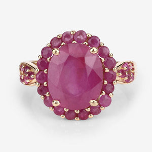 5.09 Carat Glass Filled Ruby and Ruby .925 Sterling Silver Ring