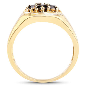 0.91 Carat Genuine Black Diamond .925 Sterling Silver Ring