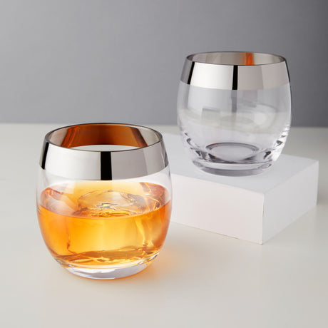 Irving crystal chrome-rim tumblers viski®