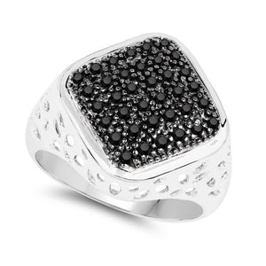 0.54 Carat Genuine Black Diamond .925 Sterling Silver Ring
