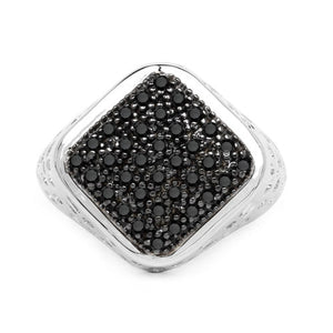 0.54 Carat Genuine Black Diamond .925 Sterling Silver Ring