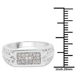 0.27 Carat Genuine White Diamond .925 Sterling Silver Ring