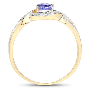 0.75 Carat Genuine Tanzanite .925 Sterling Silver Ring