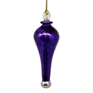 Shiny and Cute Egyptian Glass - Stretched Teardrop - Purple