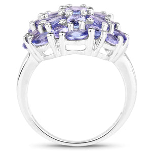 7.08 Carat Genuine Tanzanite .925 Sterling Silver Ring