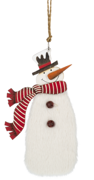 Fuzzy Snowman Ornament -