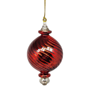 Shiny and Cute Egyptian Glass - Swirled Ball - Red