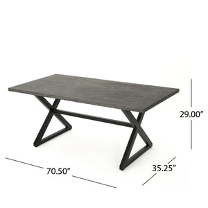 Rolando Outdoor Aluminum Dining Table with Steel Frame