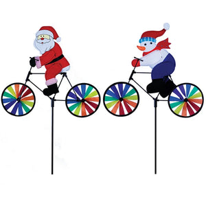 Christmas Yard Bike Spinner - Snowman