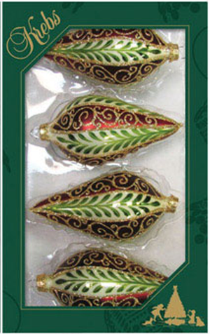 Chablis Gold Drop Shapes with Vertical Leaves and Scrolls -