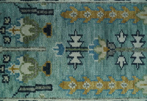 Ready to Ship 2.6x6 Green and Ivory Tree of life Hand Knotted Wool Area Rug