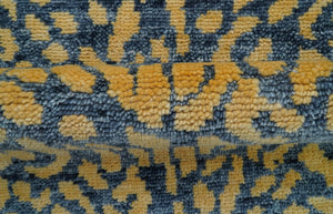 Ready to ship 3x5 Modern leopard print Charcoal And Gold Wool Rug
