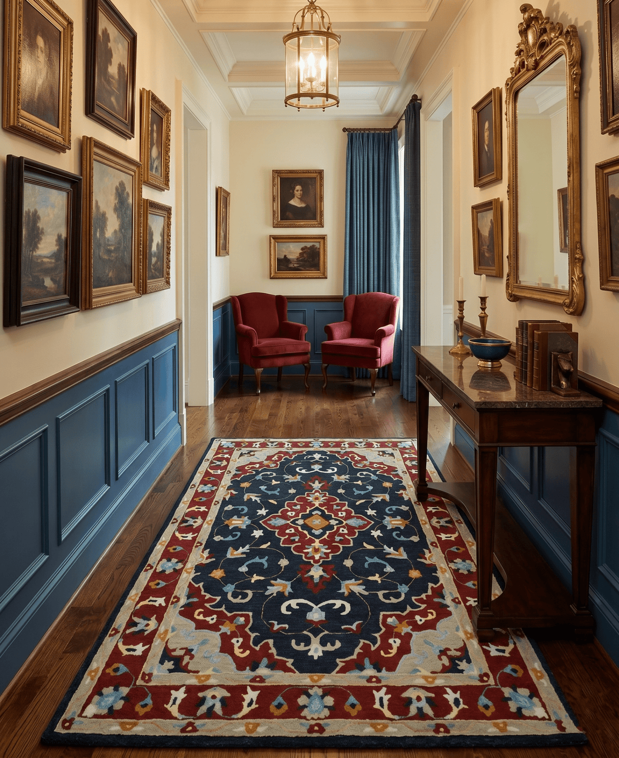 Ready to Ship 6x9 Traditional Charcoal And Maroon Hand Tufted Wool Rug
