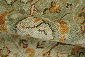 Ready to Ship 8x10, 9x12,10x14 Hand Knotted Green and beige Traditional Vintage Style Antique Wool Rug