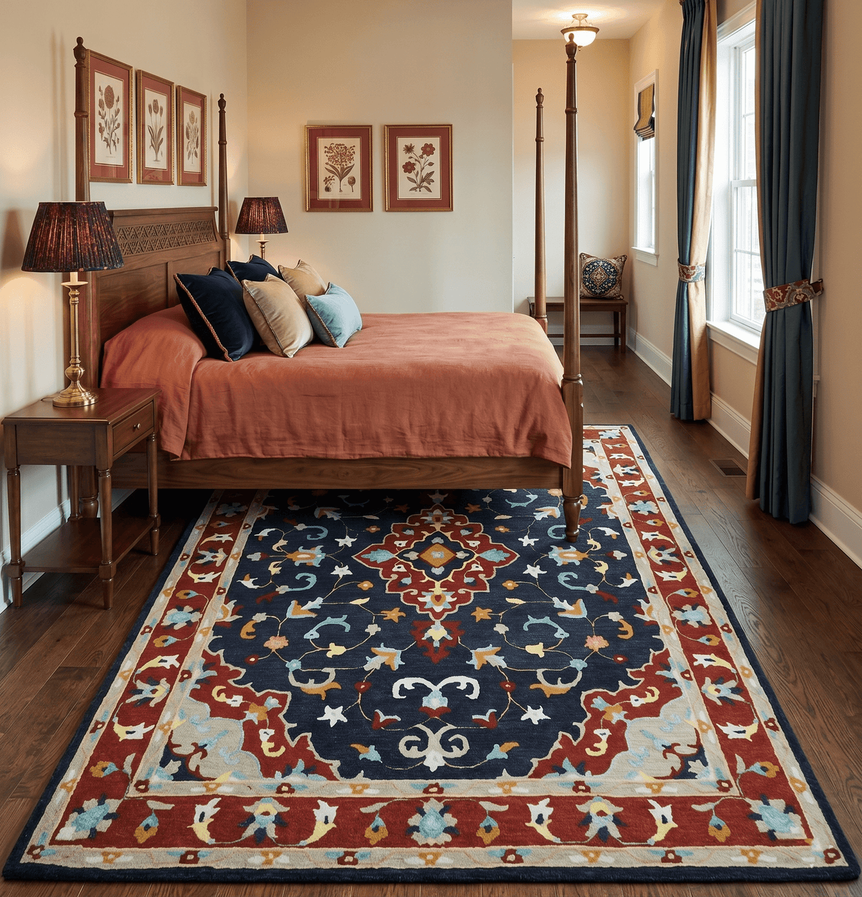 Ready to Ship 8x10 Traditional Charcoal And Maroon Hand Tufted Wool Rug