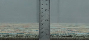 Ready to Ship 8x16 Hand Knotted Oushak Charcoal and Blue Wool Area Rug