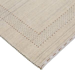 Beige Gabbeh Design Hand Loomed Wool Area Rug