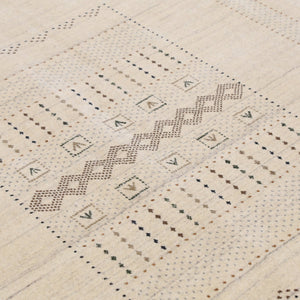 Beige Gabbeh Design Hand Loomed Wool Area Rug
