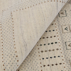 Beige Gabbeh Design Hand Loomed Wool Area Rug