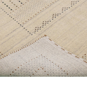 Beige Gabbeh Design Hand Loomed Wool Area Rug