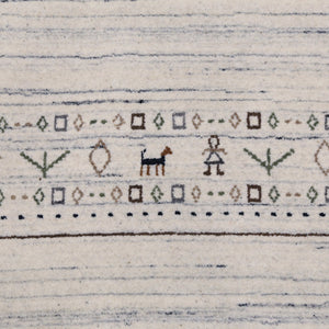 Contemporary Ivory Design Hand Loomed Wool Rug
