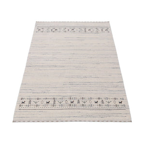 Contemporary Ivory Design Hand Loomed Wool Rug