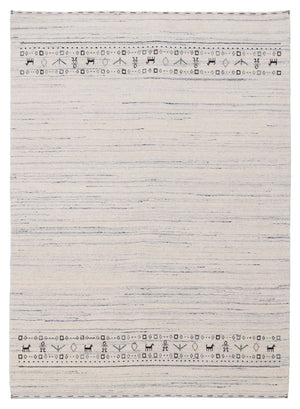 Contemporary Ivory Design Hand Loomed Wool Rug