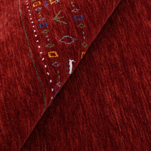 Contemporary Red Hand Loomed Wool Area Rug
