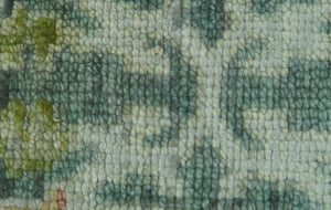 Ready to Ship Green And Gray 3x5 Traditional Hand Knotted Wool Rug