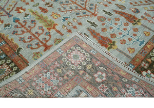 Ready to Ship Hand Knotted 4x6 Silver And Brown Tree of Life Wool Rug