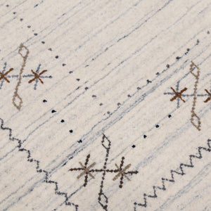Ivory Gabbeh Border Design Hand Loomed Wool Rug