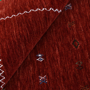Modern Design Red Hand Loomed Wool Area Rug