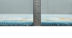 Ready to Ship Modern Oushak Blue And Ivory Hand Tufted 5x7 Wool Rug