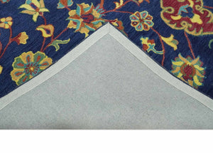 Ready to Ship Red And Blue Traditional Design Hand Tufted 8x10 Wool Rug