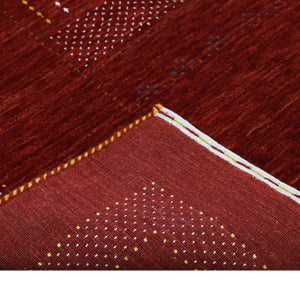 Red Center Pattern Hand Loomed Wool Area Rug