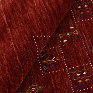 Red Tribal Geometrical Design Wool Area Rug