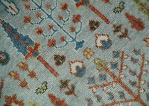 Ready to Ship Silver And Brown Tree of Life Hand Knotted 6x9 Wool Rug