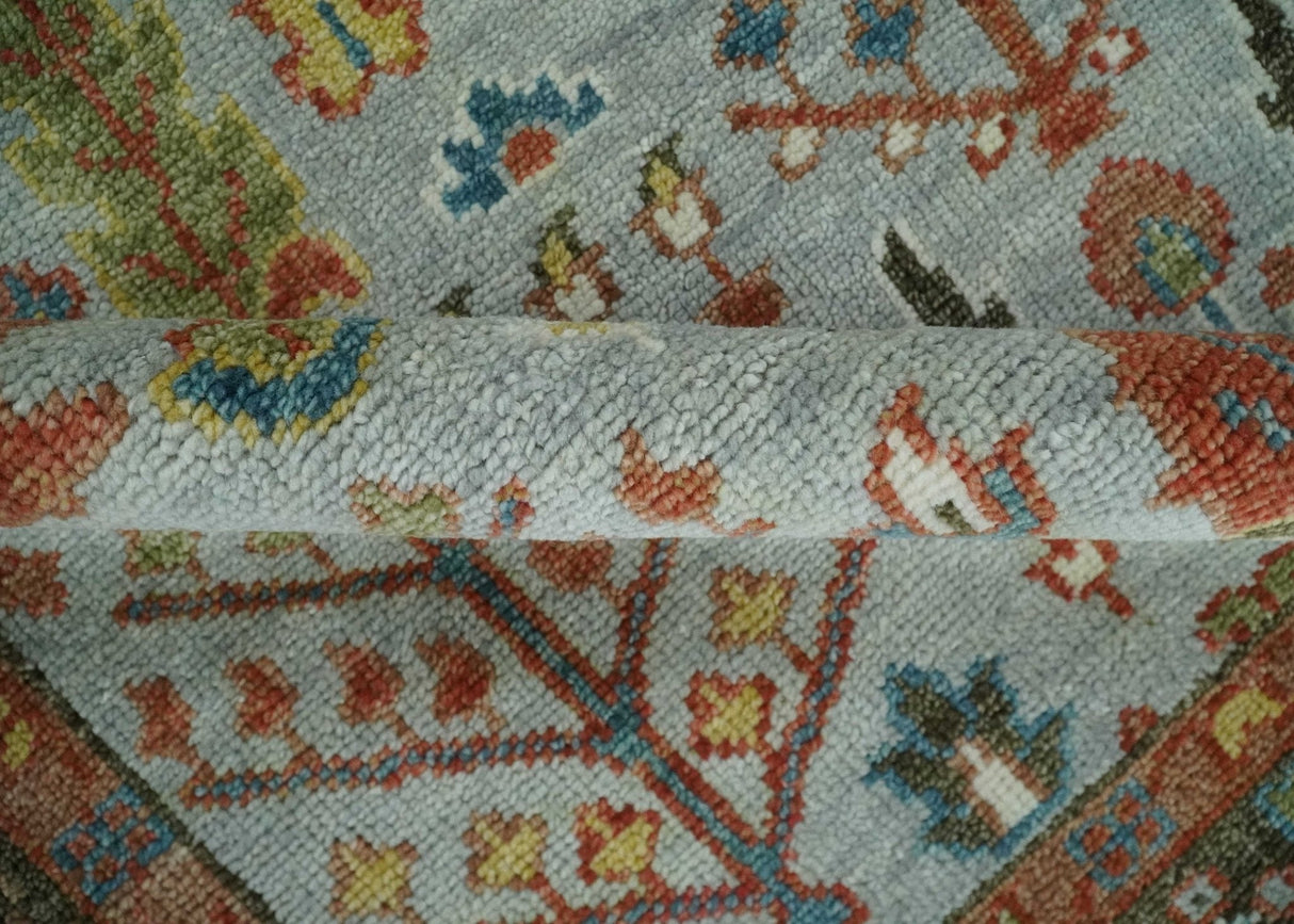 Ready to Ship Silver And Brown Tree of Life Hand Knotted 6x9 Wool Rug