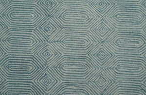 Ready to Ship Teal And Ivory Modern Contemporary Hand Tufted 6x9 Wool Rug