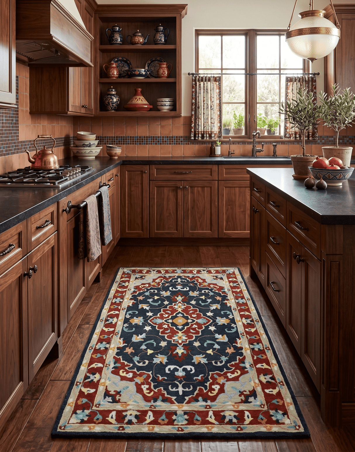 Ready to Ship Traditional Charcoal And Maroon Hand Tufted 5x8 Wool Rug