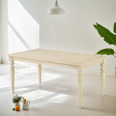 Rectangle Dining Table with Turned Leg and Wood Frame - Dining Room Sets