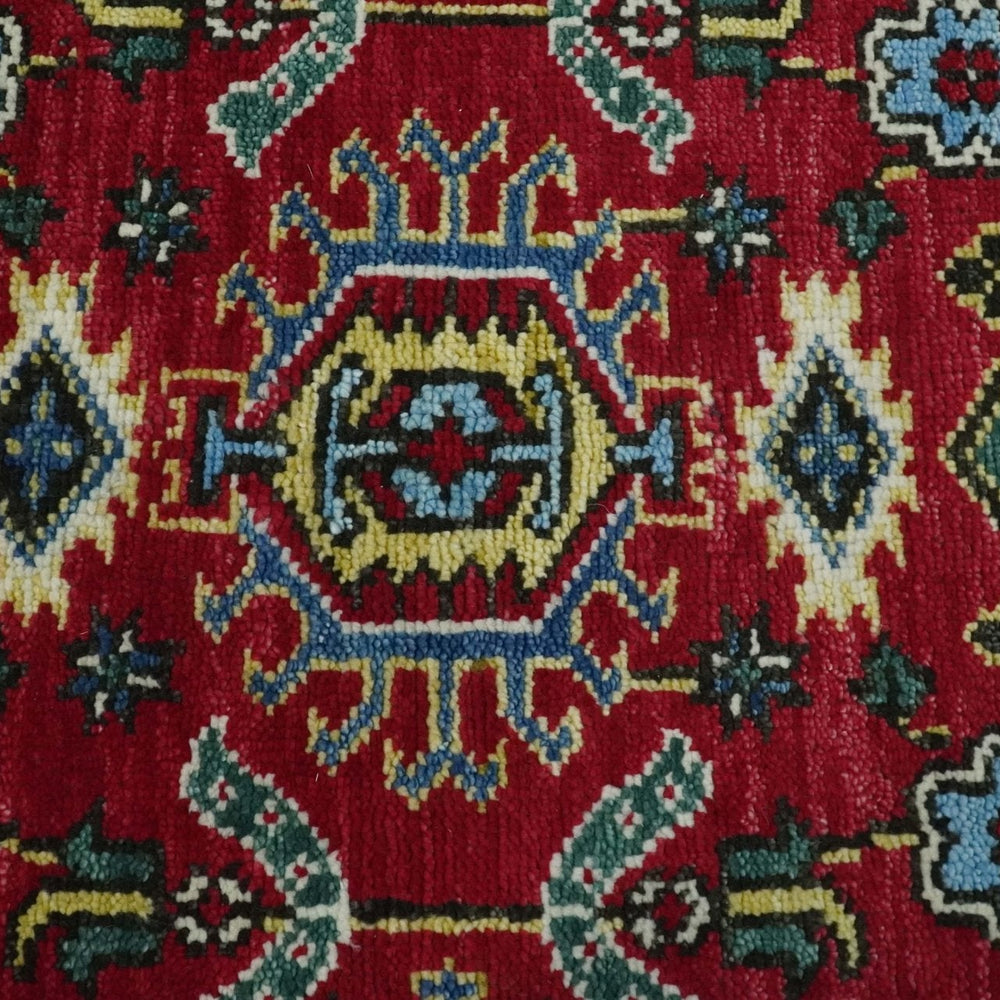 Custom Made Maroon and Blue Antique Turkish Hand Knotted Wool Area Rug