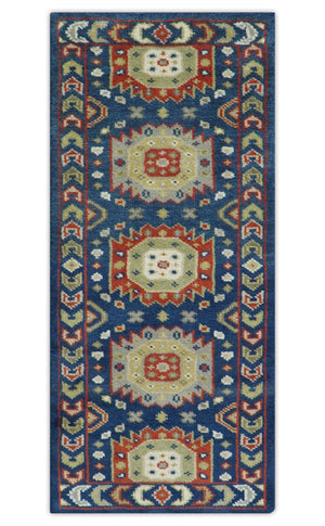 Red, Brown and Olive Traditional Hand knotted Custom Made Wool Area Rug